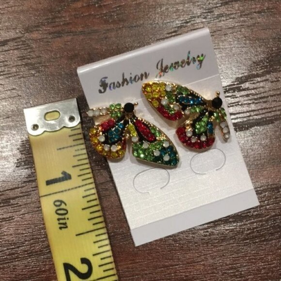 Fashion Freestyle boho crystal butterfly earrings jewelry unique - Picture 6 of 7